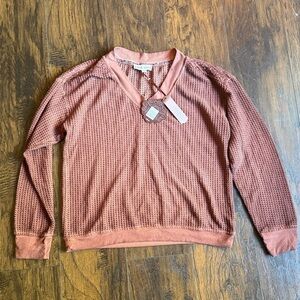 NWT Women’s Knox Rose Waffle Knit Long Sleeve size Large (J8)